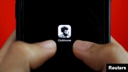 In this file photo, the social audio app Clubhouse is seen on a mobile phone in this illustration picture taken February 8, 2021. (REUTERS/Florence Lo)