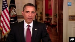 US President Barack Obama delivers his weekly address, 08 Jan 2011