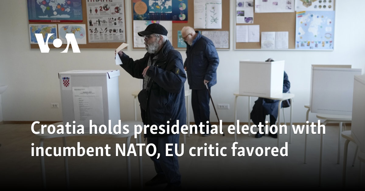 Croatia holds presidential election with incumbent NATO, EU critic favored 