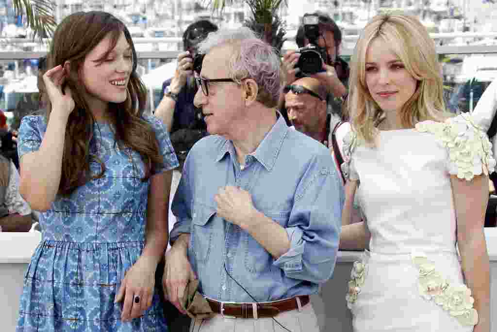 Woody Allen presenta su película "Midnight in Paris", aquí con las actrices Lea Seydoux y Rachel McAdams.