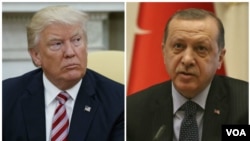 رجب طیب اردوغان رئیس جمهور ترکیه و دونالد ترامپ رئیس جمهور آمریکا در رابطه با «منبج» و مسئله «هالک بانک»‌گفت‌وگو کردند