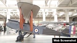 A wide view of a restored de Havilland DH.9 at the Historic Aircraft Collection in England.