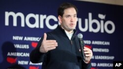 Republican presidential candidate Sen. Marco Rubio, R-Fla., speaks during a campaign stop in Rochester, New Hampshire, Dec. 21, 2015.