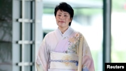 Haruko Arimura, ministre japonaise de l'Egalité des genres et de la promotion de la femme arrivant dans la résidence officielle du Premier ministre Shinzo Abe à Tokyo, le 3 septembre 2014. (REUTERS/Yuya Shino)