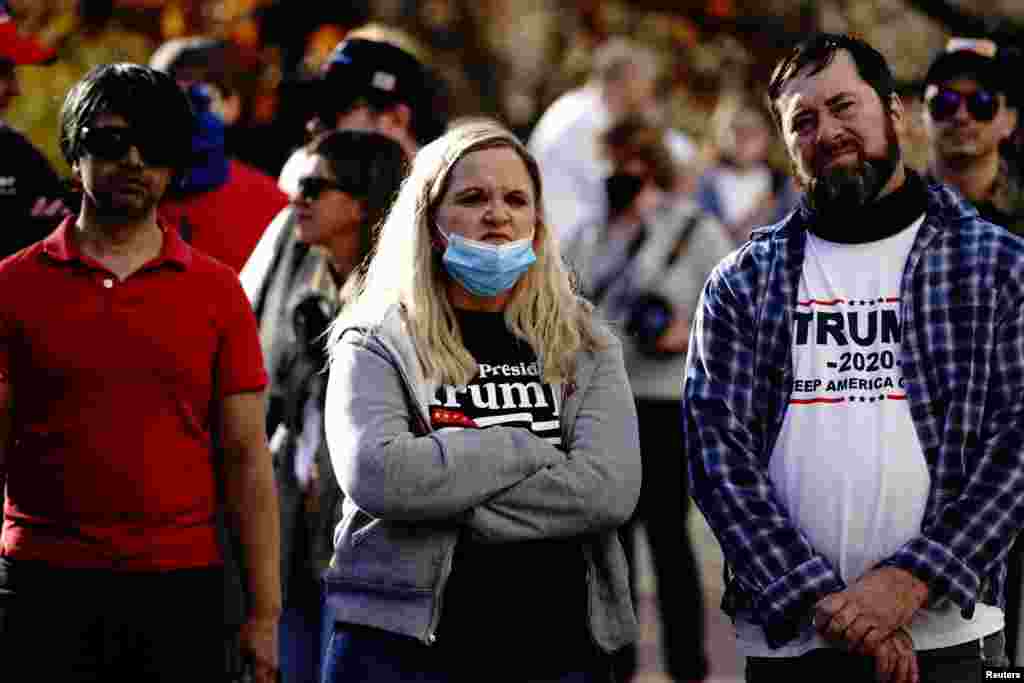 Supporters of U.S. President Donald Trump attend a &#39;Stop the Steal&#39; protest outside the Wisconsin State Capitol, following the media?s announcement that U.S. Democratic presidential candidate Joe Biden has won the 2020 election, in Madison, Wisconsin.