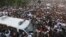 People attend funeral of Kulsoom Nawaz, wife of Pakistani jailed former minister of Pakistan Nawaz Sharif in Lahore, Pakistan, Sept. 14, 2018. 