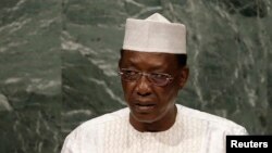 Le président Idriss Deby Itno donne un discours devant l'assemblée des Nations unies à Manhattan, New York, le 20 septembre 2016.