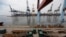 Truk-truk pengangkut barang parkir di Pelabuhan Tanjung Priok, Jakarta, 6 Mei 2019. (Foto: Willy Kurniawan/Reuters)