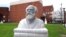 FILE - A sculpture of Henry Martin Freeman, the first Black American college president, is on display in his home city of Rutland, Vt., Nov. 23, 2020. 