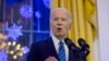 FILE - President Joe Biden speaks during a Hanukkah reception in the East Room of the White House in Washington, Dec. 16, 2024.