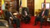 Ethiopia's Prime Minister Hailemariam Desalegn (L-R), South Sudan President Salva Kiir and Kenya's President Uhuru Kenyatta meet in the capital Juba, South Sudan, Dec. 26, 2013.