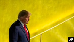 U.S. President Donald Trump arrives to address the 74th session of the United Nations General Assembly at U.N. headquarters, Sept. 24, 2019. 