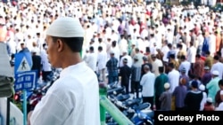 Pelaksanaan Salat Idul Fitri di halaman Masjid Raya Medan, Sumatera Utara. (Foto ilustrasi/Courtesy: Ratni Hardiana/dok).