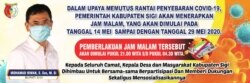 Pengumuman pemberlakuan jam malam di Kabupaten Sigi, Sulawesi Tengah (Humas Pemkab Sigi)