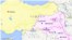Map of Turkey showing major Kurdish areas