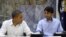 President Barack Obama (l) and Louisiana Governor Bobby Jindal at Saint John Parish Emergency Operations Center (EOC) in LaPlace, Louisiana, Sept. 3, 2012.