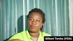 Olivia onyemaobi, fondatrice du centre de production des coussins menstruels, 13 octobre 2018. (VOA/Gilbert Tamba)