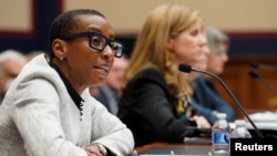 FILE - Harvard University President Claudine Gay testifies before a House Education and The Workforce Committee hearing titled "Holding Campus Leaders Accountable and Confronting Antisemitism" on Capitol Hill in Washington, Dec. 5, 2023.