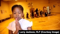 A student takes part in the Holistic Me After School Program in Baltimore, Maryland. 