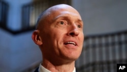 FILE - Carter Page, a foreign policy adviser to Donald Trump's 2016 presidential campaign, in 2017.