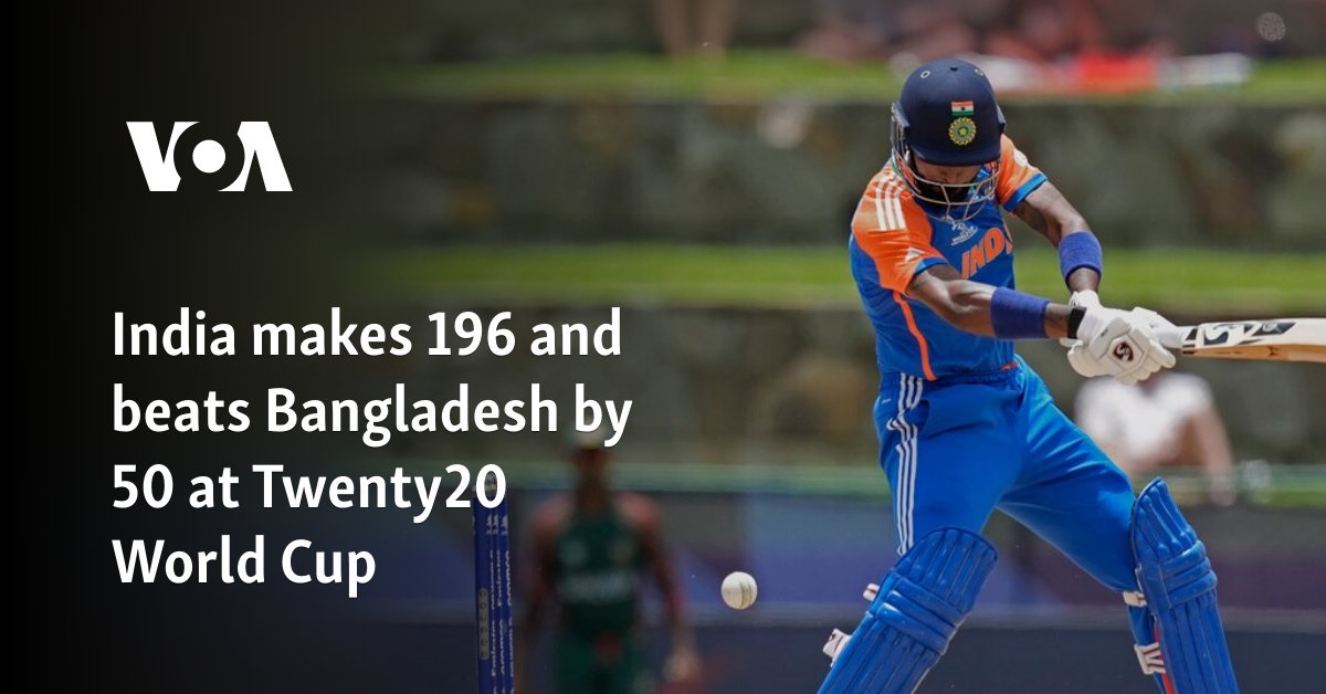 India makes 196 and beats Bangladesh by 50 at Twenty20 World Cup