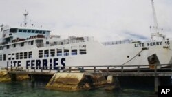 Kapal ferry M/V Lite Ferry 16 di pelabuhan Dipolog, provinsi Zamboanga del Norte, selatan Filipina. (Foto: dok). 