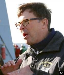 FILE - U.S. Ambassador to Australia John Berry is photographed on the USS Blue Ridge as it arrives in Sydney Harbor, Australia.