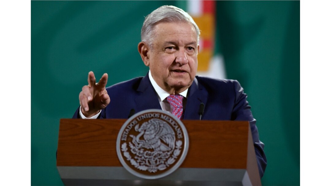 Presiden Meksiko Andres Manuel Lopez Obrador di Palacio Nacional, Mexico City, 8 Februari 2021.