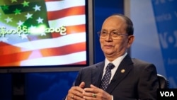 Tổng thống Miến Điện Thien Sein trong buổi đối thoại tại đài VOA, 19/5/13