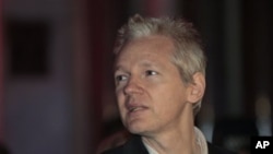 WikiLeaks founder Julian Assange after his release on bail, 16 Dec 2010