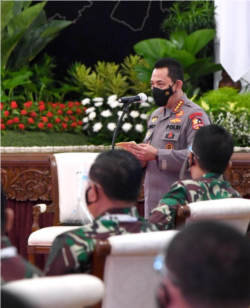 Kapolri Jendral Pol Listyo Sigit Prabowo dalam Rapim TNI/Polri 2021 mengatakan akan lebih selektif dalam menangani perkara yang terkait UU ITE (Foto: Courtesy/Biro Setpres)
