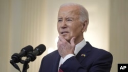 El presidente Joe Biden , antes de firmar un paquete de ayuda de 95 mil millones de dólares para Ucrania, Israel, Taiwán y otros aliados. En la Casa Blanca, el miércoles 24 de abril de 2024, en Washington.