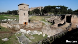 The ancient Circus Maximus will be reopened to the public after restoration in Rome, Nov. 16, 2016. 