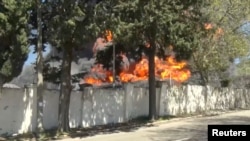 آتش سوزی در پالایشگاه نفت روسیه پس از حمله درون اوکراین 