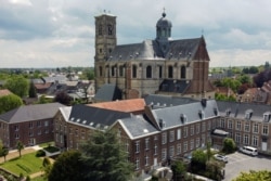 A drone picture shows Belgian Abbey of Grimbergen, which returns to brewing after a break of more than 200 years with a new microbrewery, in Grimbergen, Belgium May 26, 2021. Picture taken May 26, 2021. REUTERS/Yves Herman