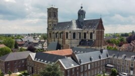 A drone picture shows Belgian Abbey of Grimbergen, which returns to brewing after a break of more than 200 years with a new microbrewery, in Grimbergen, Belgium May 26, 2021. Picture taken May 26, 2021. REUTERS/Yves Herman