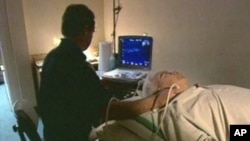 Patient in a hospital undergoing heart tests
