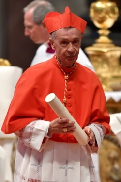 Luis Ladaria takes part in a ceremony lead by Pope Francis for the creation of fourteen new cardinals on June 28, 2018 at St Peter's basilica in the Vatican.