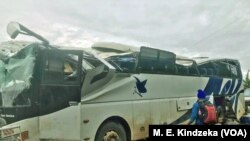 FILE: A bus burned by separatists in Akum, Cameroon. Taken Sept. 9, 2018. 