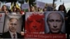 کردهای ساکن قبرس با در دست داشتن تصاویر پوتین و اردوغان، مقابل سفارت مسکو علیه ترکیه تظاهرات کردند.