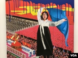 북한에 서양미술 동영상을 제작해 배포하고 있는 천미나 교수의 작품 ‘메스게임-플래깅 유니피케이션(MASS GAME-Flagging Unification)’.