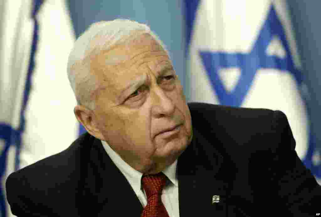 Israeli Prime Minister Ariel Sharon, the hard-charging Israeli general and prime minister who was admired and hated for his battlefield exploits, died on Jan. 11, 2014. (AP Photo/Oded Balilty, File)