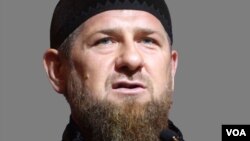 Ramzan Kadyrov headshot, as Chechnya regional leader, graphic element on gray