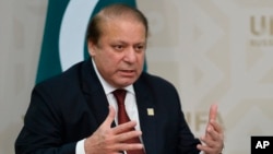 FILE - Pakistani Prime Minister Nawaz Sharif, July 10, 2015. Sharif’s family has defended ownership of their offshore companies and property, denying any wrongdoing in their development.