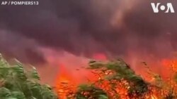 تلاش آتش‌نشانان برای مهار آتش‌سوزی جنگلی در نزدیکی شهر مارسی فرانسه
