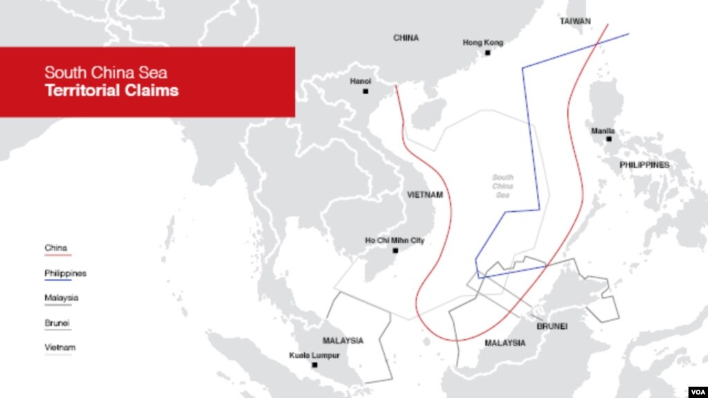 Tuyên bố chủ quyền của Trung Quốc ở Biển Đông giới hạn bởi đường màu đỏ