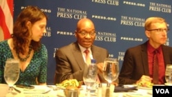 FILE: President of South Africa Jacob Zuma preparing to speak at the National Press Club, USA.
