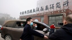世卫组织新冠病毒源头调查组前往武汉的中国科学院病毒研究所。 （2021年2月3日）