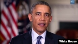 Presiden Barack Obama saat menyampaikan pidato mingguan di Gedung Putih (Foto: dok).