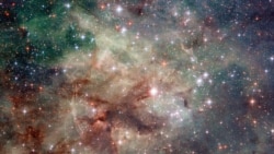 NASA's Hubble space telescope has taken this stunning close-up shot of part of the Tarantula Nebula. This star-forming region of ionized hydrogen gas is in the Large Magellanic Cloud, a small galaxy which neighbors the Milky Way. (NASA/ESA)